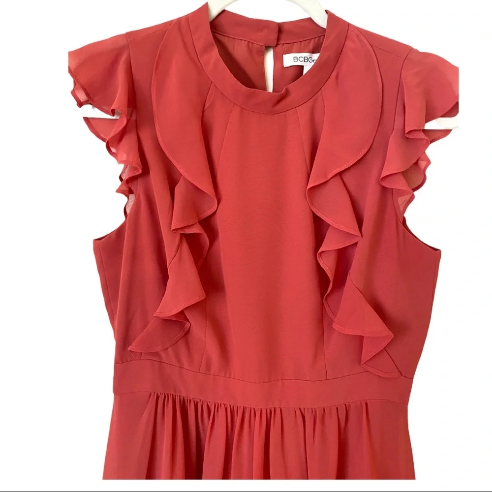 BCBGeneration Red Ruffle Mini Dress - Picture 4 of 7